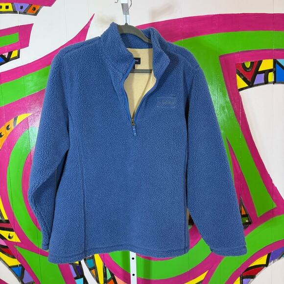 Lands' End, Blue Teddy Pullover. Hess Embroidery. Size Large. Excellent cond! - Picture 1 of 6